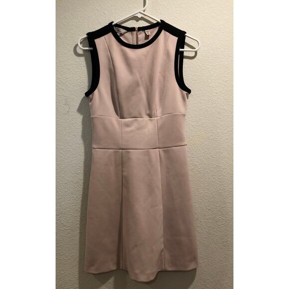 Ted Baker Light Pale Pink and Black Adin Contrast Mini Dress Size 2-4 - Picture 2 of 5